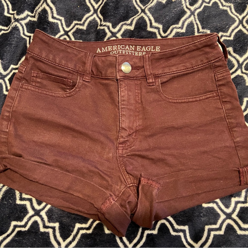 Burgundy Hi Rise Shortie AE